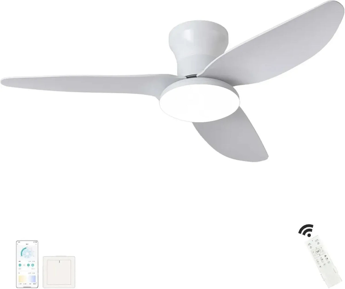 Ventilatore da Soffitto Moderno LED con Telecomando e Funzione Dimmerabile