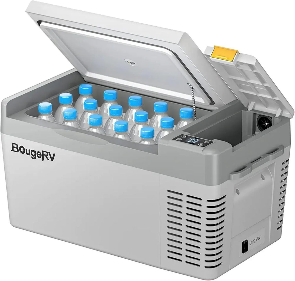 Frigorifero Portatile BougeRV CRPRO 20L, -22°C a 10°C, Doppia Alimentazione 12/24V e 110-240V, Ideale per Auto, Campeggio e Viaggi, Grigio