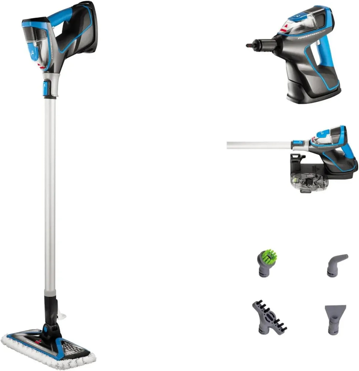 BISSELL PowerFresh Slim Steam Pulitore a Vapore 3-in-1 con Accessori Inclusi, 1600W