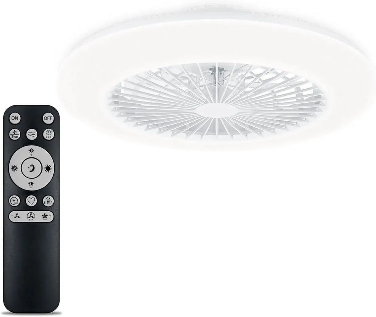 Ventilatore Philips Amigo Flat DC 20W+40W, Luce Regolabile, Bianco