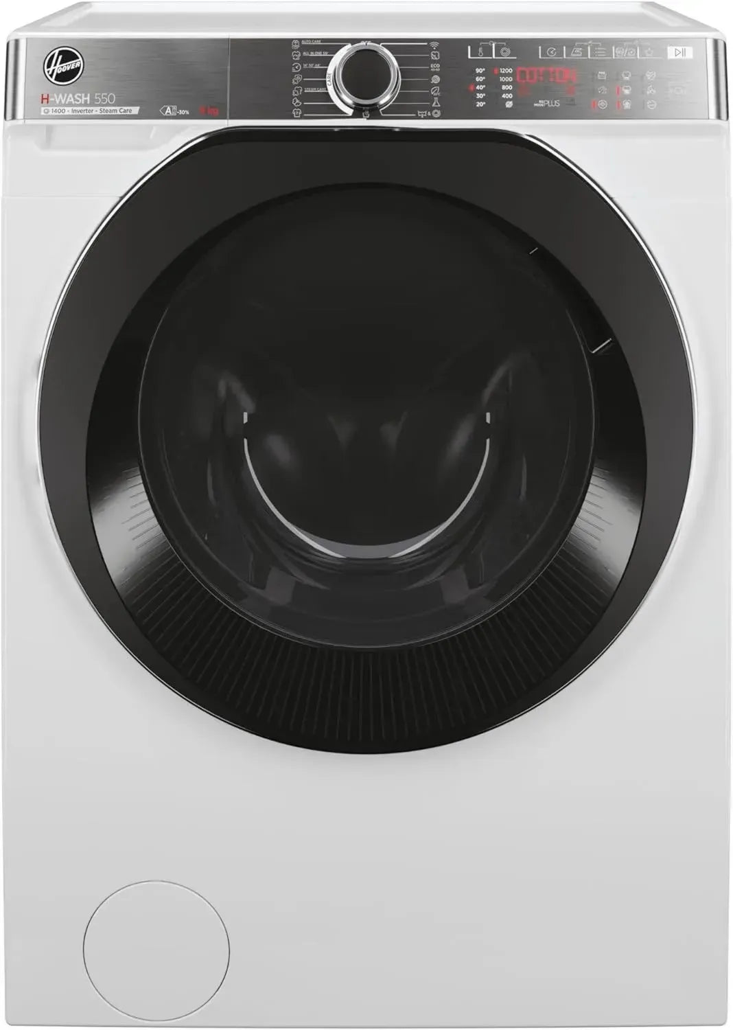 Hoover H-WASH 550 Lavatrice 9 Kg a Carica Frontale, Classe A, 1400 Giri, Controllo tramite App, Dosaggio Intelligente, Dimensioni Compatte, Bianca