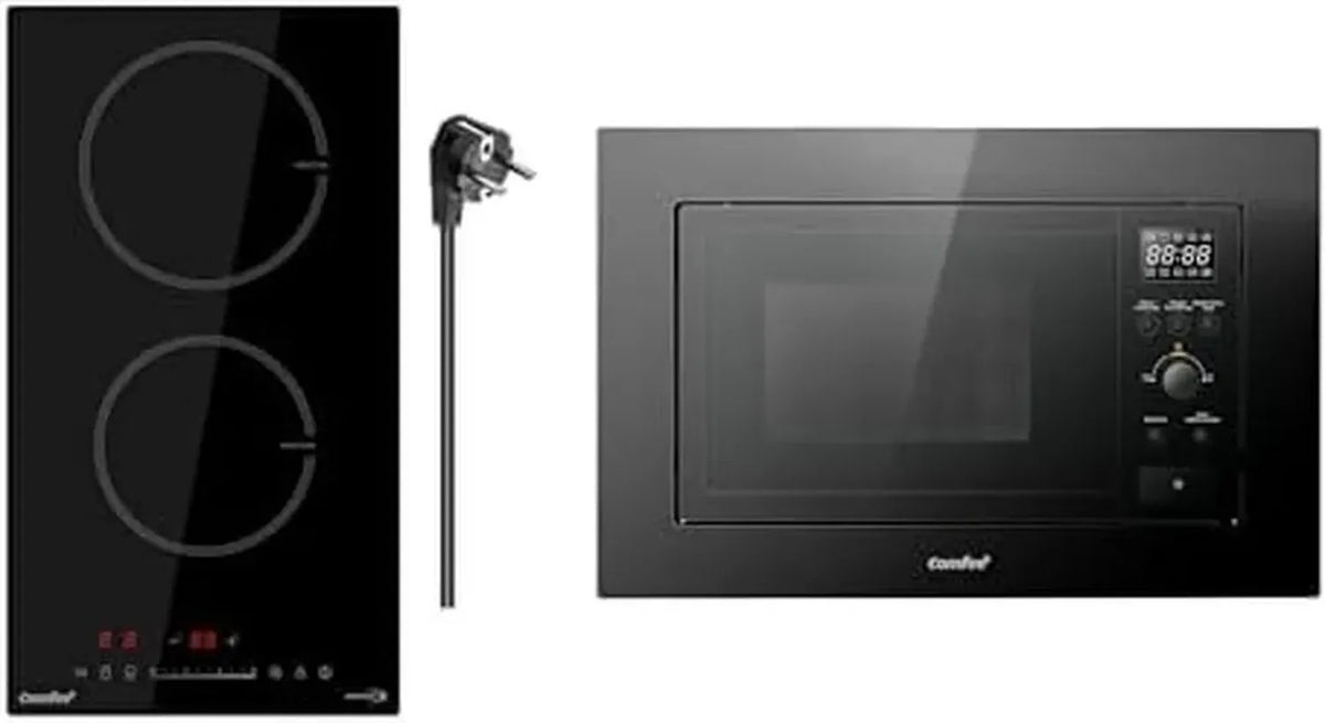 Piano Cottura Induzione a 2 Zone e Forno Microonde Incasso, 20L, 800W, COMFEE'