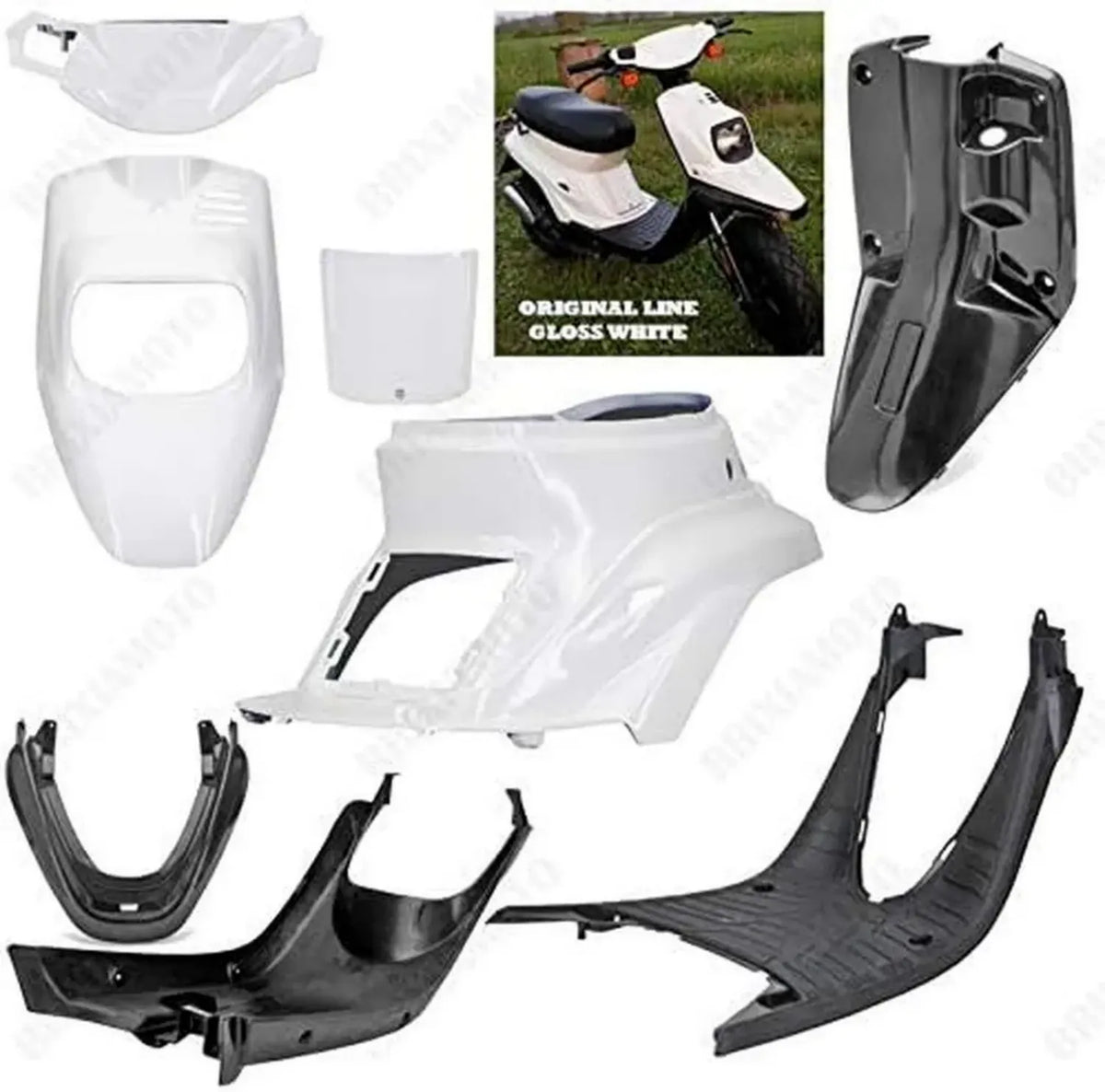 Kit Carrozzeria Lucida Bianca e Nera per Booster Spirit BW'S 1988-2003