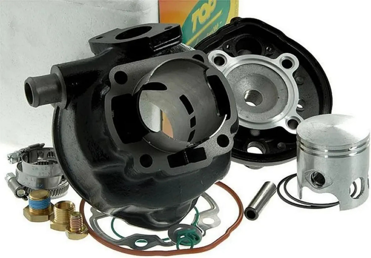 Gruppo Termico Top Trophy 70cc d.47 Minarelli Orizzontale H2O Spinotto 10mm Ghisa Nero