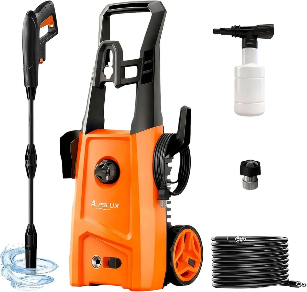 Idropulitrice ad Alta Pressione 3000PSI 1.76GPM con Ugelli Regolabili e Schiumogeno per Auto e Casa