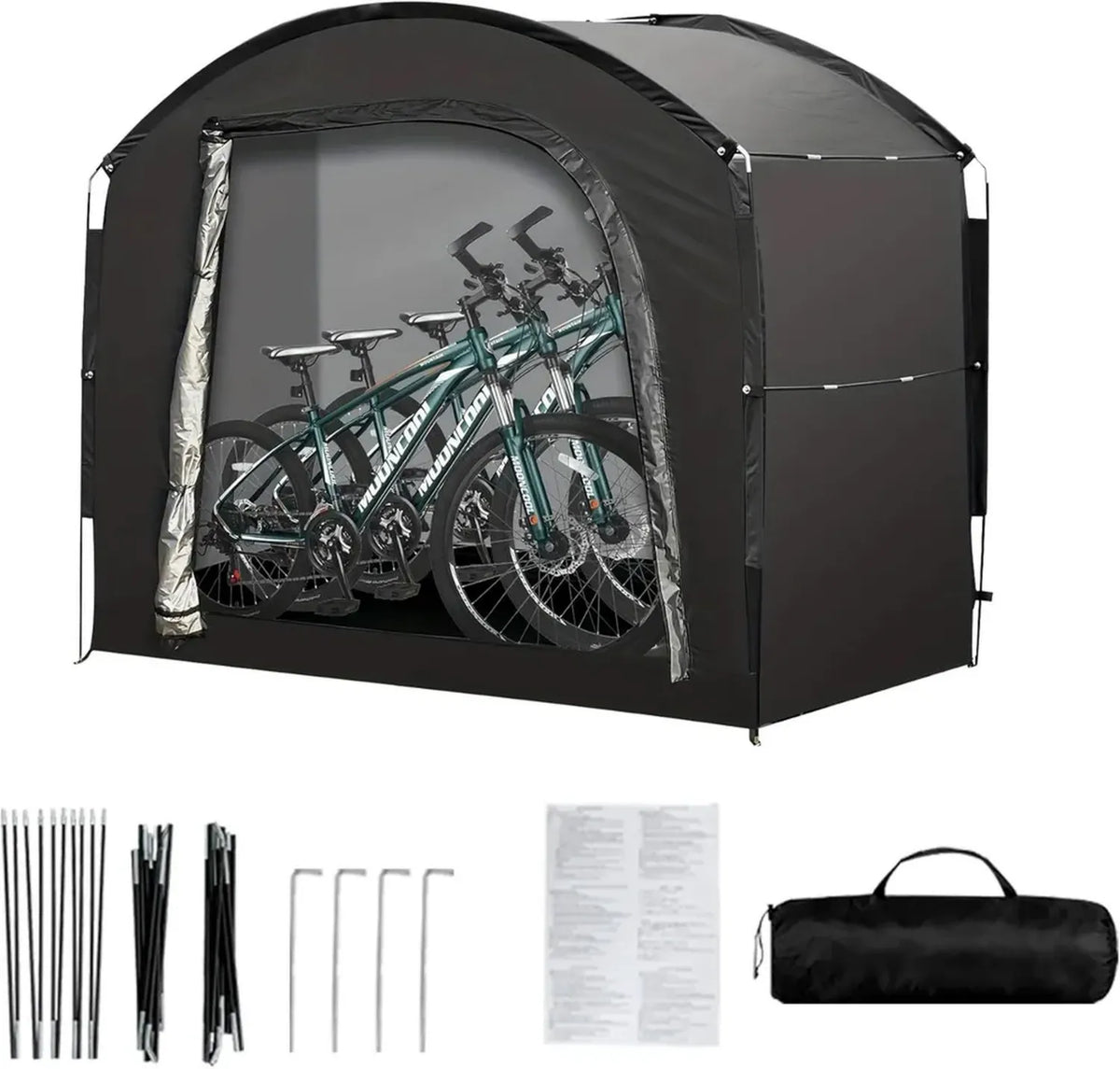 Copertura Impermeabile in Oxford 210D per 4-5 Biciclette, 220x150x185 cm, Portatile, Accessori Giardino