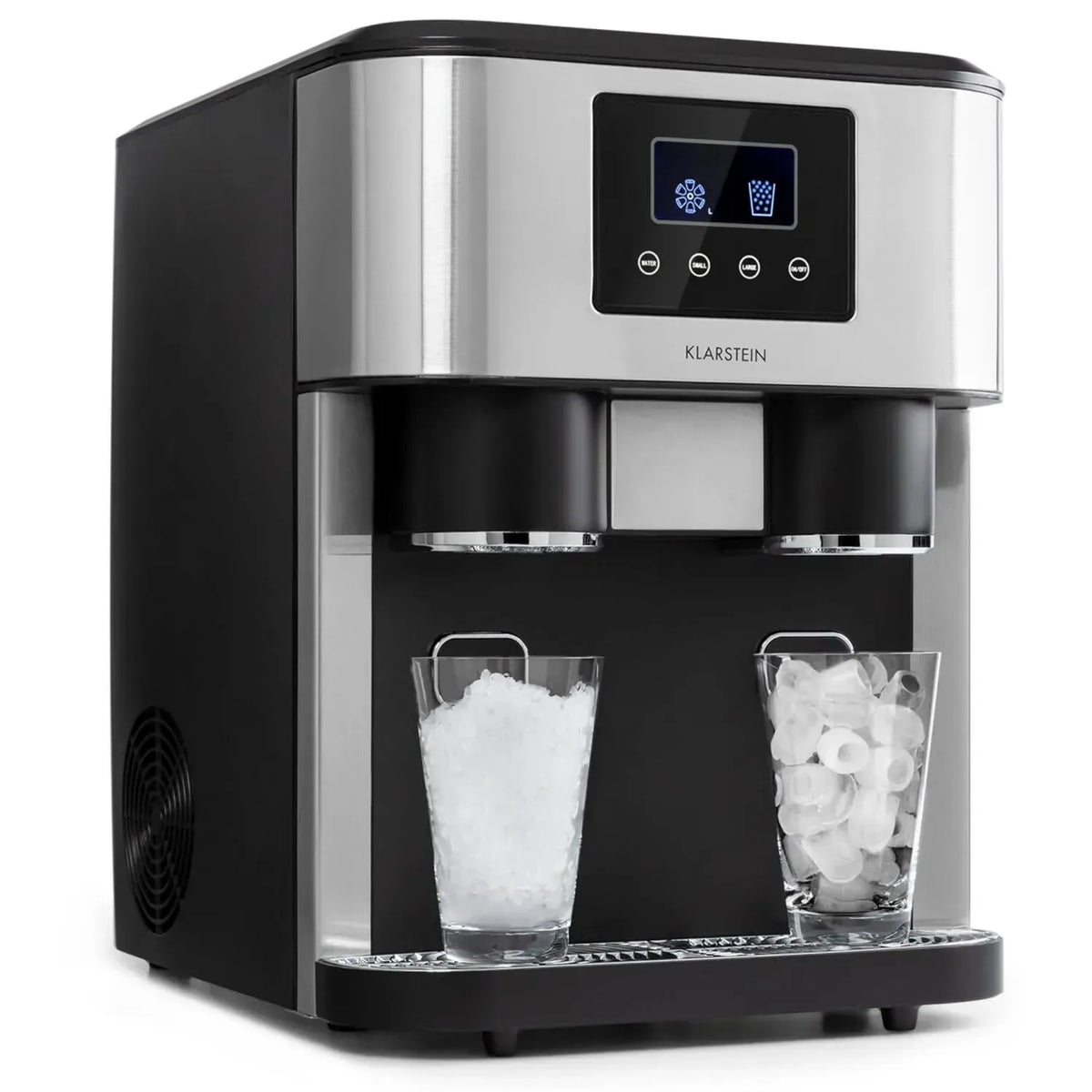Klarstein Eiszeit Crush Fabbricatore di Ghiaccio 1.8L, 15kg al Giorno, Cubetti per Bevande