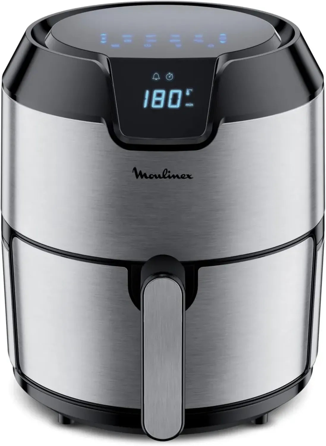 Friggitrice ad Aria Moulinex Deluxe 4.2L, Acciaio Inox, 8 Programmi, Temperatura Regolabile, Design Compatto, Timer Integrato