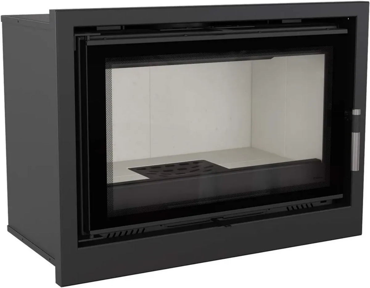 Inserto Caminetto a Legna Ventilato KRATKI ARKE 80cm 12kW - Vetro Ceramico Autopulente, Alta Efficienza 75%, Ecodesign e BImSchV 2
