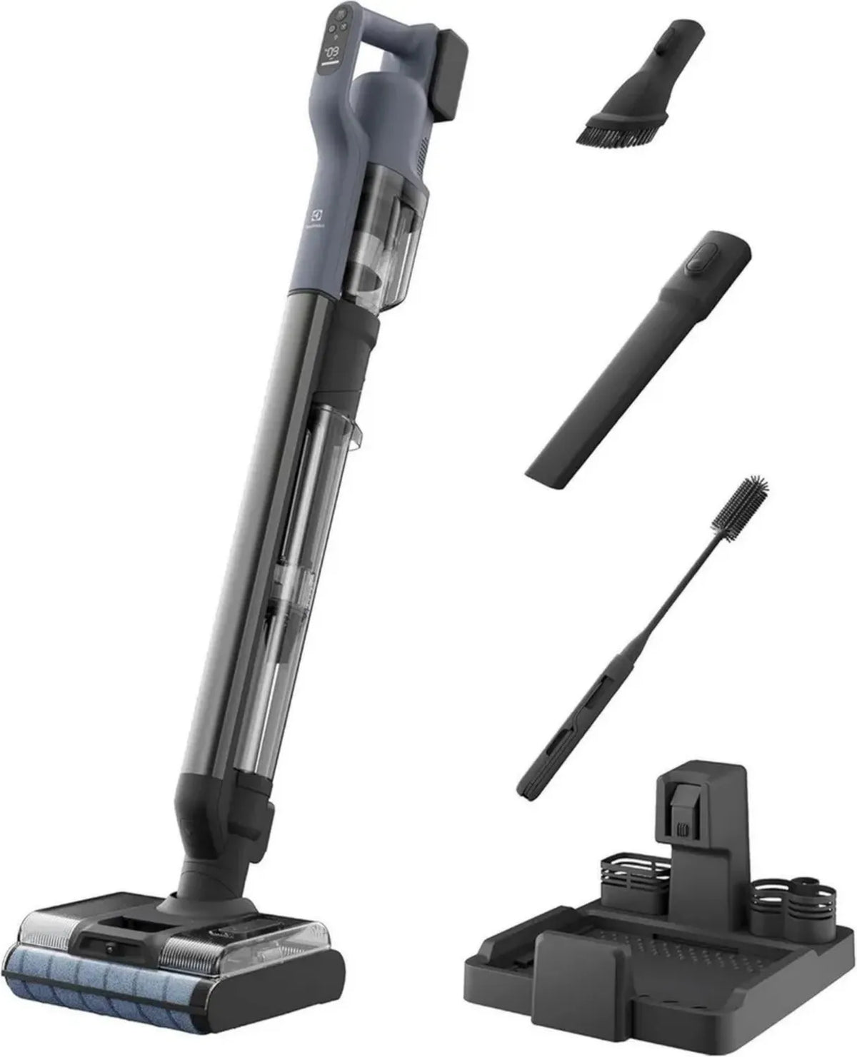 Scopa Elettrica Senza Fili Electrolux 2 in 1, Autonomia 35 Minuti, AutoPulizia, Potenza Elevata, Spazzola Motorizzata, Silenziosa 81 dB, Blu Denim Leggero