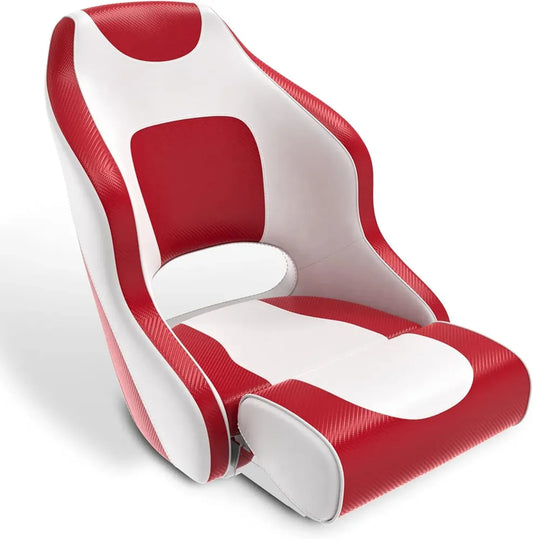 Leader Accessories Sedile Nautico Sportivo Ribaltabile Bicolore Modello C Bianco/Rosso