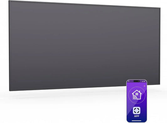 KLARSTEIN Riscaldamento a Infrarossi 770W, Montaggio a Parete con WiFi, IP24, Termostato e Timer, Silenzioso ed Efficiente per Ambienti fino a 14m², Grigio Scuro