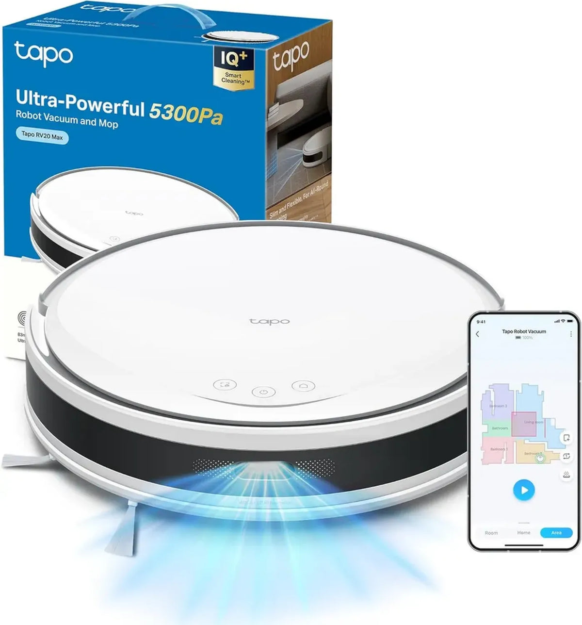 Robot Aspirapolvere Tapo RV20 MAX con Potente Aspirazione e Mappatura Avanzata