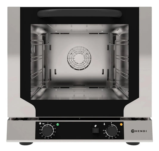 HENDI Forno a Convezione Manuale, 4 Teglie, 100-260°C, 220V, 3100W, Acciaio Inox