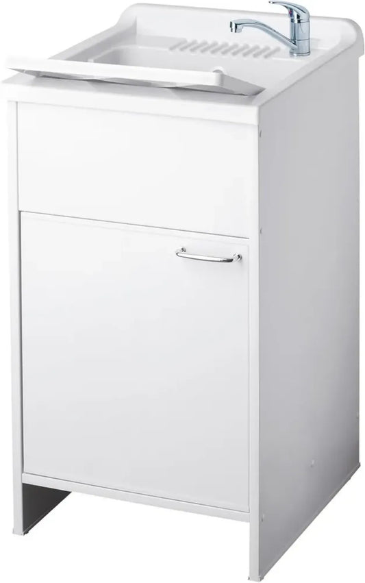 Mobile Lavatoio Esterno in Resina 50x50 con Vasca e Asse Inclusi