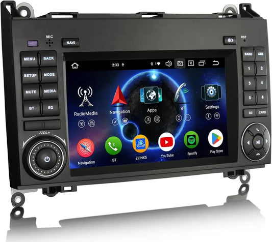 Autoradio Android 14 4GB+64GB per Mercedes con Wireless Carplay e GPS