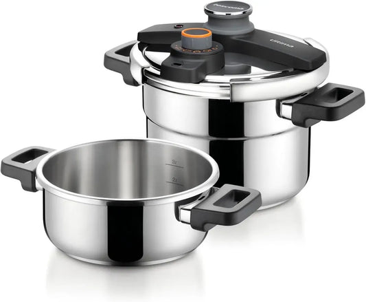 Set Pentole a Pressione Acciaio Inossidabile 4L e 6L - Tescoma