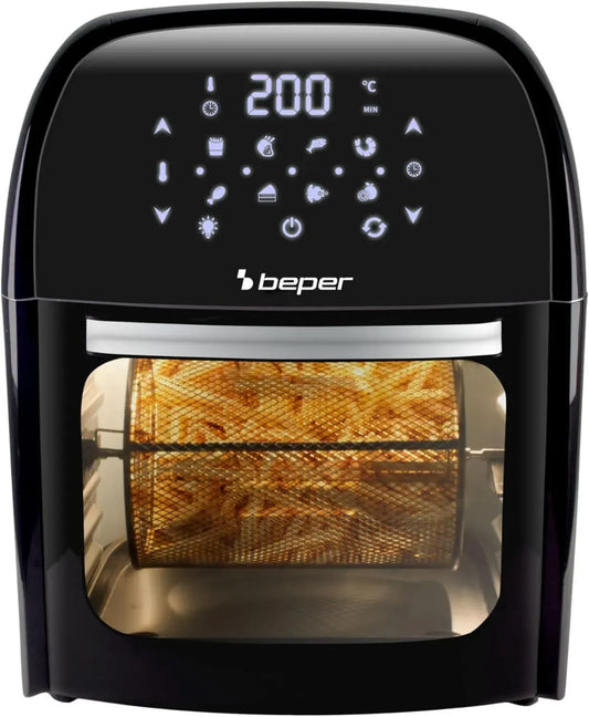 BEPER Friggitrice ad Aria 12L, 1800W, Multiuso con Pannello Touch e 8 Programmi