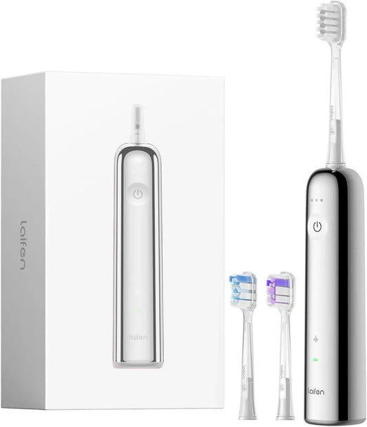 Spazzolino Elettrico Sonico Laifen Wave con 3 Testine Intercambiabili, Ricaricabile e Impermeabile IPX7