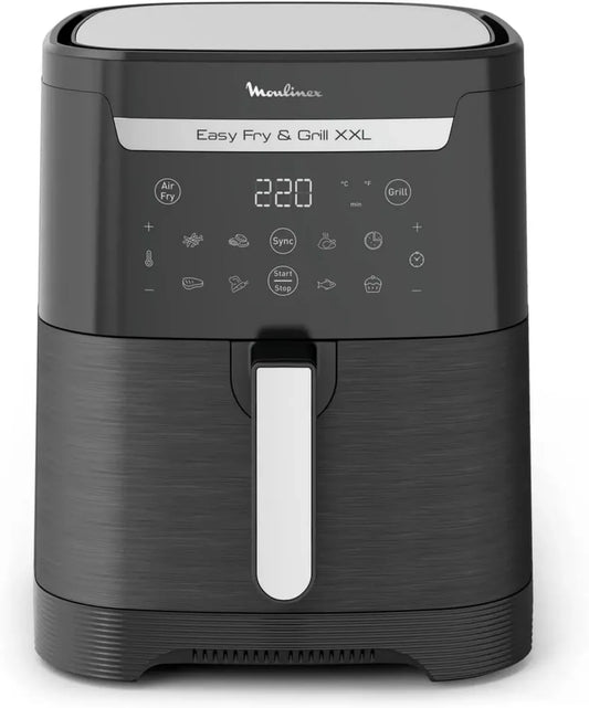 Friggitrice ad Aria XXL Moulinex Easy Fry & Grill, 6,5L, Doppia Funzione, Potente e Versatile, 8 Programmi, per Famiglie Numerose, EZ8018