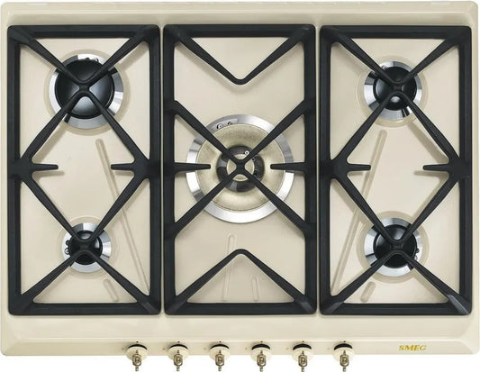 Piano Cottura a Gas Incasso Smeg SRV876POGH Crema