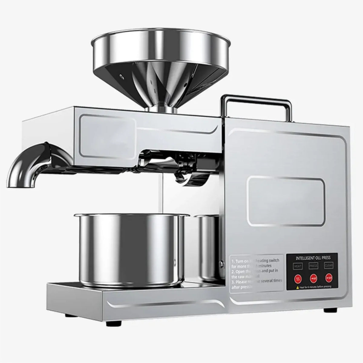 Estrattore di Olio in Acciaio Inossidabile 820W, Spremitura a Freddo e Caldo, Preriscaldamento Rapido 6 Min, Efficienza 99%, 5 kg/ora, Controllo di Temperatura, 220V