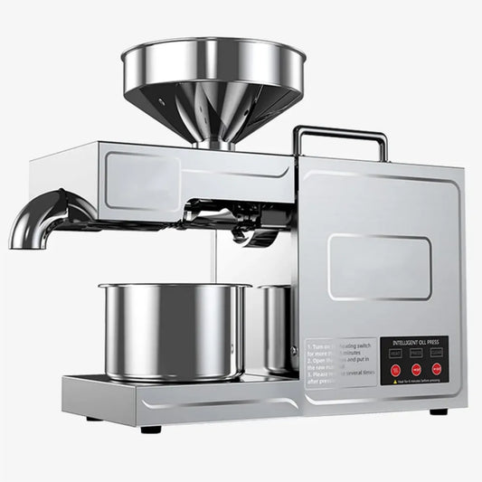 Estrattore di Olio in Acciaio Inossidabile 820W, Spremitura a Freddo e Caldo, Preriscaldamento Rapido 6 Min, Efficienza 99%, 5 kg/ora, Controllo di Temperatura, 220V