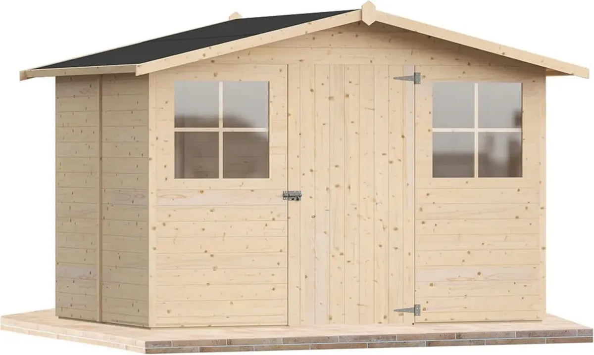 Casetta da Giardino in Legno 6mq con Finestre, Pavimento, Made in Italy