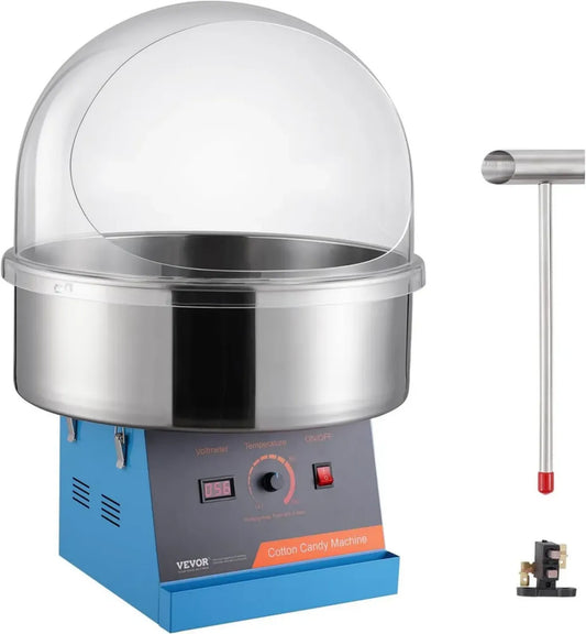 Macchina Professionale per Zucchero Filato VEVOR 1000 W, Completa di Copertura e Ciotola Inox