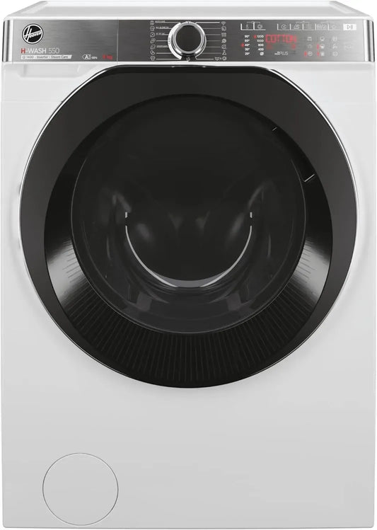 Hoover H-WASH 550 Lavatrice 9 Kg a Carica Frontale, Classe A, 1400 Giri, Controllo tramite App, Dosaggio Intelligente, Dimensioni Compatte, Bianca