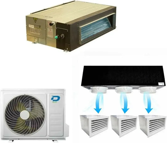 Condizionatore Canalizzato Inverter 24000 BTU R32 A++ con Kit 3 Vie - Pompa di Calore Diloc