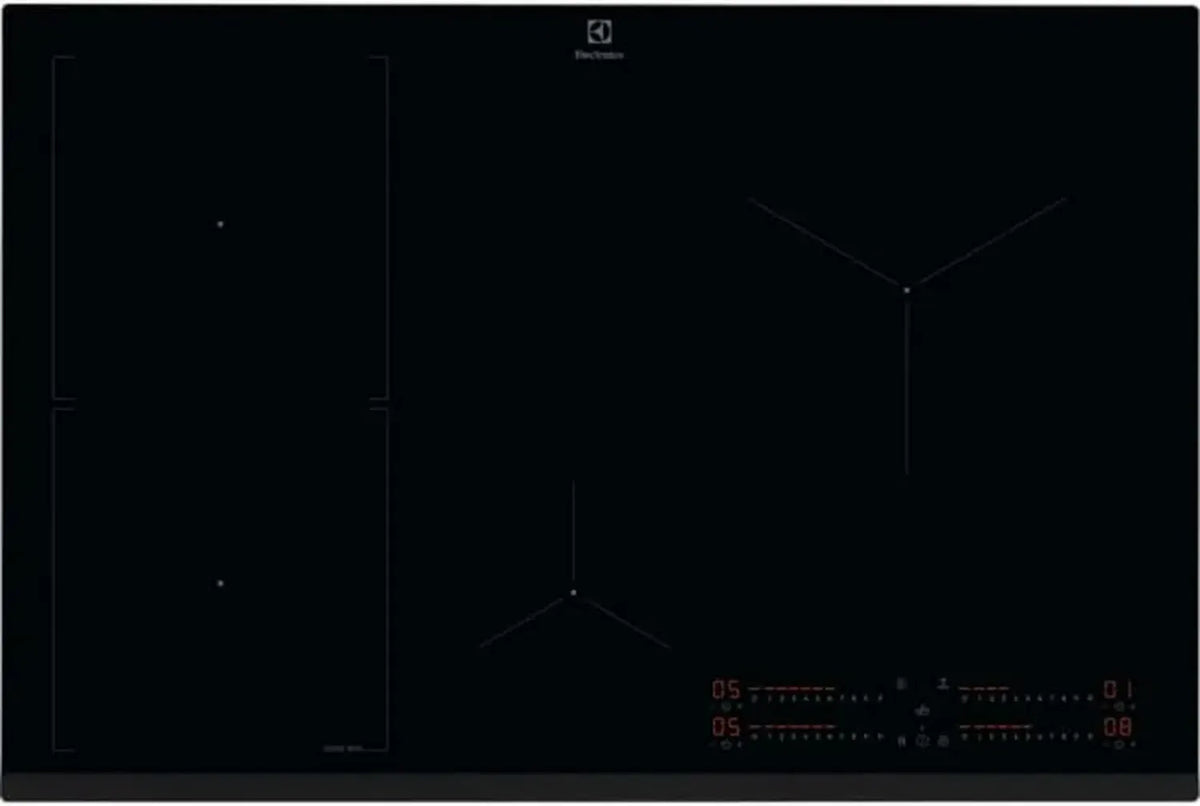 Piano Cottura a Induzione Electrolux Serie 700, 4 Zone, 80 cm, Nero, da Incasso