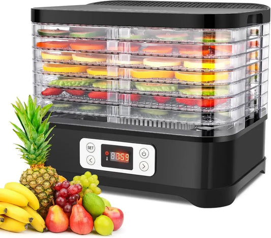 Essiccatore Nictemaw in Acciaio Inox, 8 Ripiani, Temperatura Regolabile 35-70°C, 400W, per Carne, Frutta, Verdura e Noci