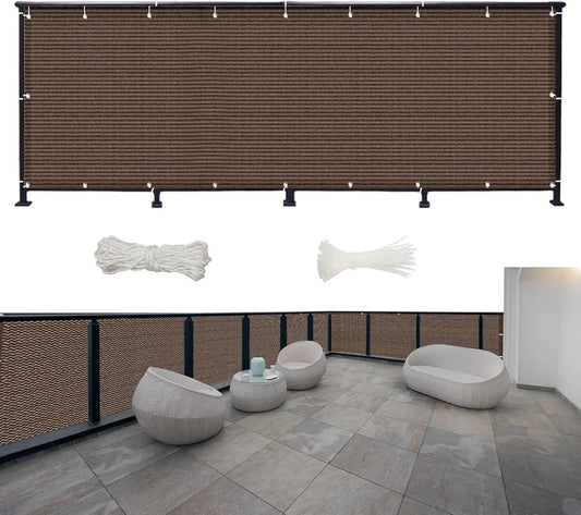 Copertura Resistente per Balcone 550 x 150 cm, Paravento Protettivo per Esterni, Marrone