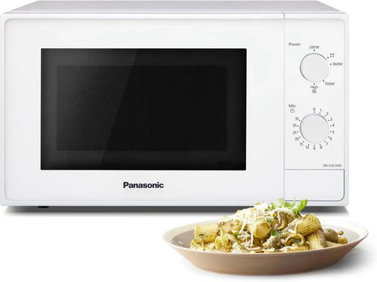 Forno a Microonde Panasonic 20L, 800W, Scongelamento Rapido, 5 Livelli, Timer, Bianco
