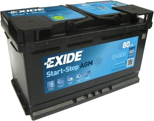 Batteria Auto Exide AGM 80Ah EK800 Alta Performance