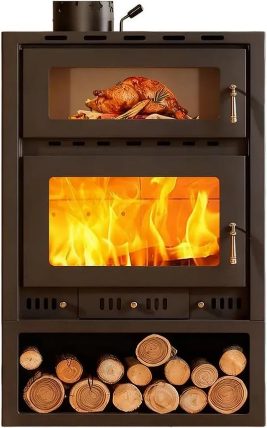 Stufa a Legna con Forno Integrato per Riscaldamento Efficiente, Ideale per Spazi fino a 60 m²