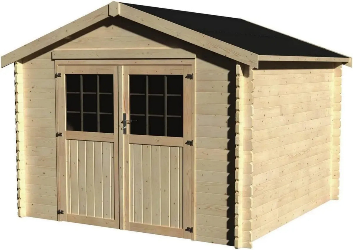 Casetta da Giardino in Legno VALODEAL 298x298 cm, Pareti Spesse 34 mm