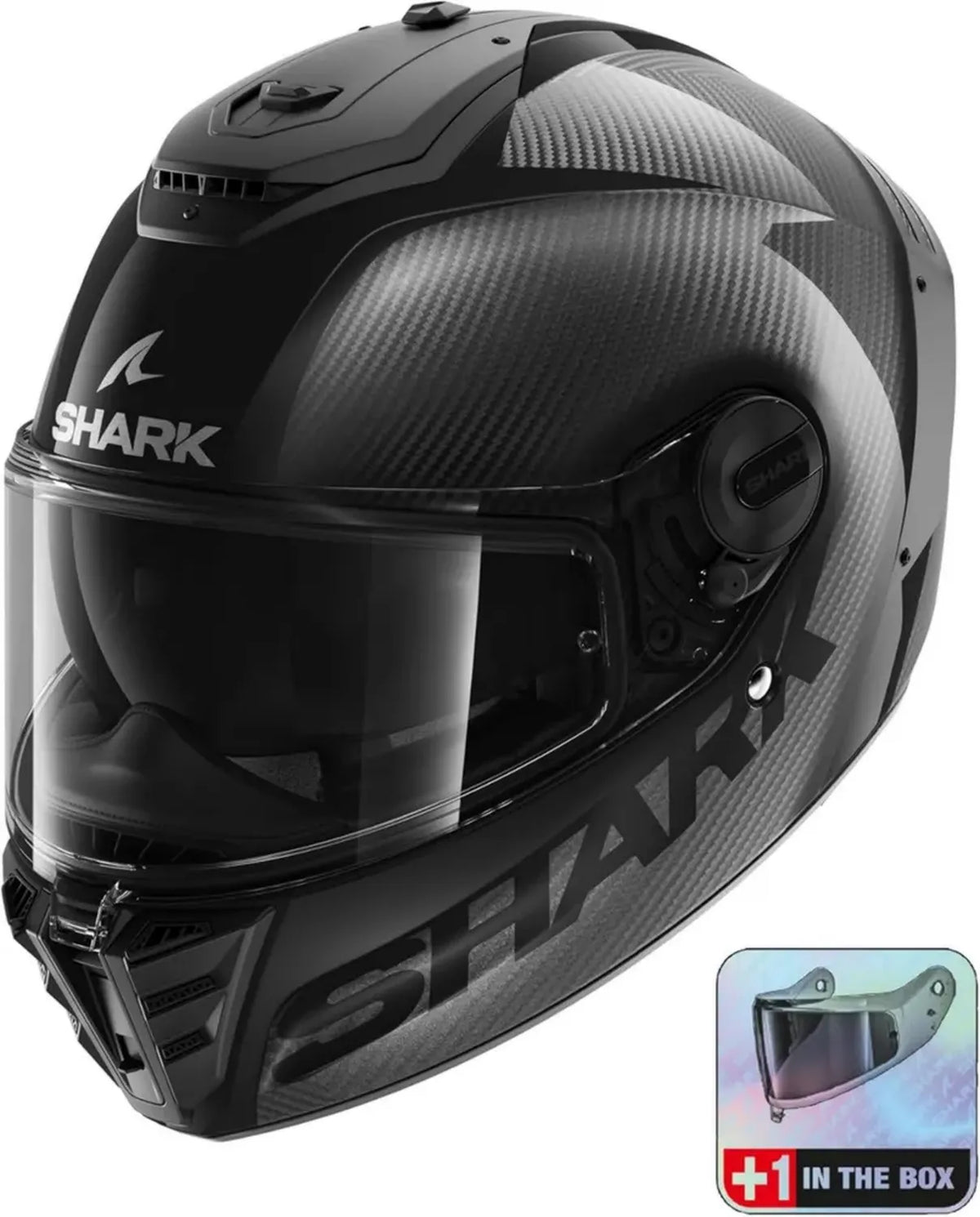 SHARK Casco Integrale Moto SPARTAN RS Carbon Skin DAD con Visiera Fumè Extra, Taglia S