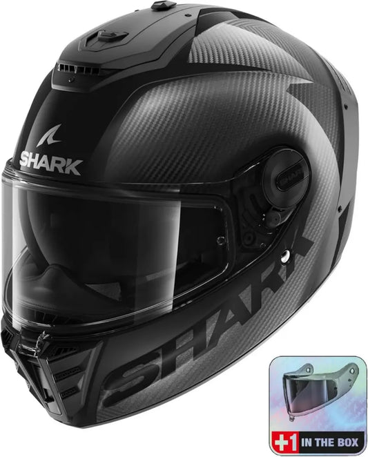SHARK Casco Integrale Moto SPARTAN RS Carbon Skin DAD con Visiera Fumè Extra, Taglia S