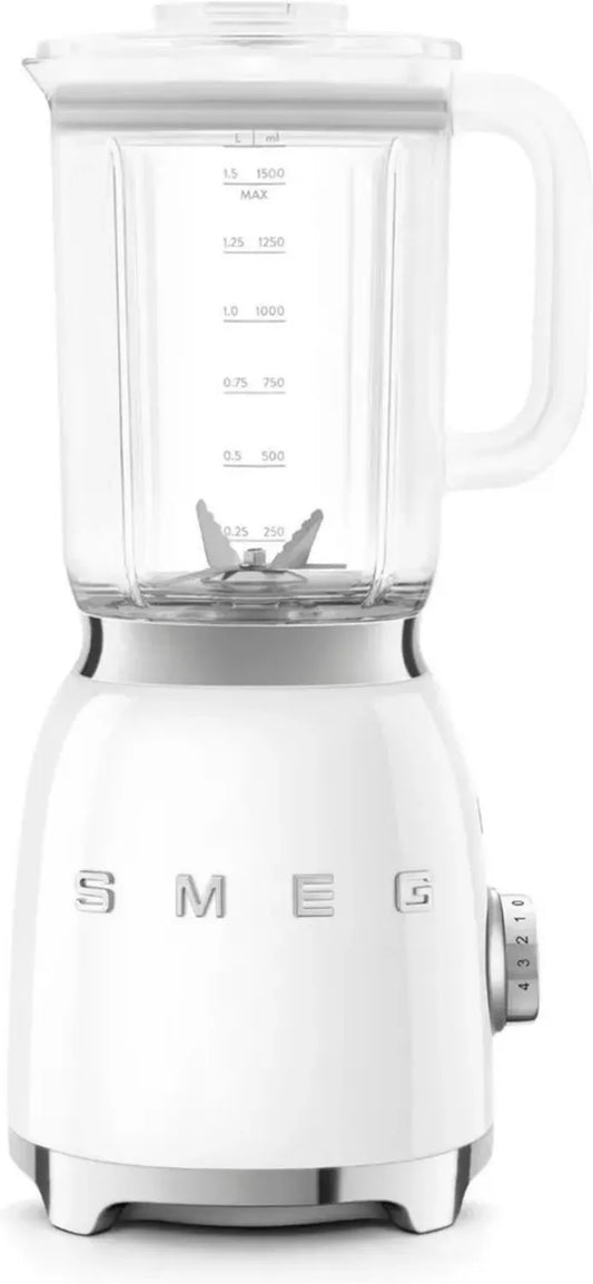 Smeg Frullatore 1,5 L 800W, 4 Velocità, 4 Funzioni, Motore Sicurezza, Bianco