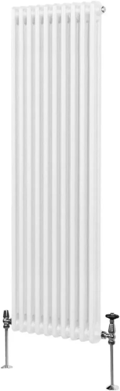 Radiatore Verticale Bianco 1800x472mm 2 Colonne in Acciaio per Casa e Bagno con Accessori Inclusi