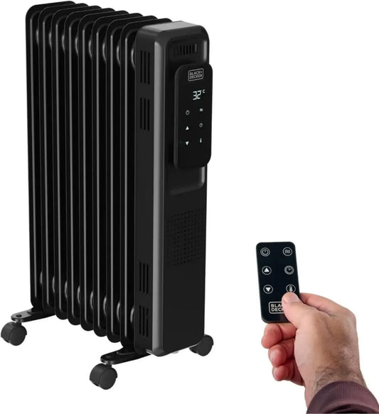 Radiatore ad Olio 2000W BLACK+DECKER con Timer e Display Digitale