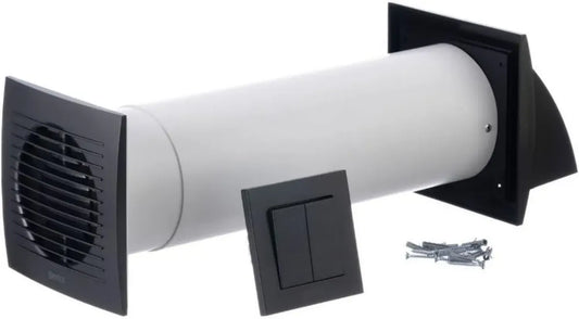Sistema VMC Doppio Flusso con Recupero di Calore, 100mm, Antracite