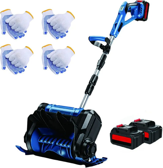 Pala da Neve Elettrica 1000W con Batterie Ricaricabili, Larghezza 30cm, Scarico Regolabile per Giardini e Terrazze