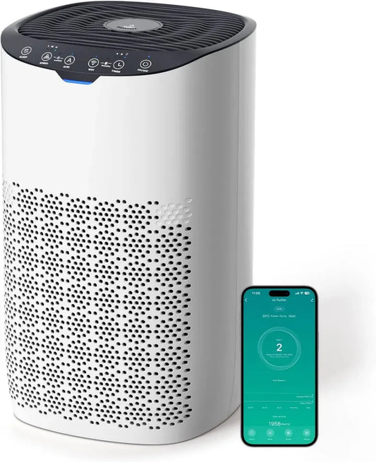 Depuratore d'Aria AROEVE per Grandi Ambienti fino a 120m² - CADR 300 m³/h, Sensore Qualità Aria, Modalità Automatica, Elimina Allergeni e Particelle