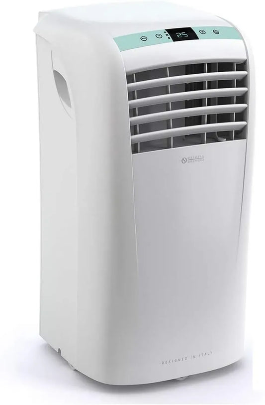 Climatizzatore Portatile 3-in-1 Olimpia Splendid Dolceclima Compact 10P, 10.000 BTU/h, Funzioni di Raffreddamento, Ventilazione e Deumidificazione, Gas R290, Timer 24h, Bianco, per Ambienti fino a 80m³