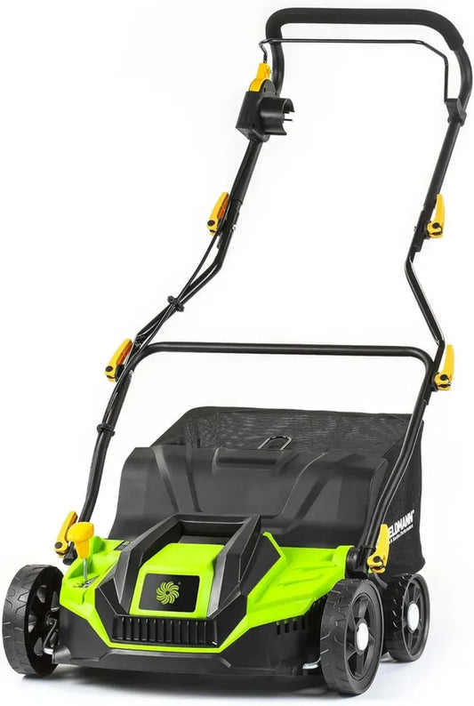 Aeratore e Rastrello Elettrico 2 in 1, 1300W, 32cm, Contenitore 40L, Manico Regolabile