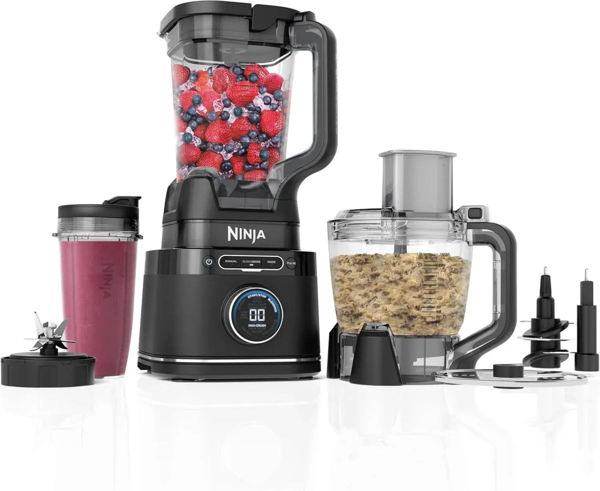Robot da Cucina Ninja 3 in 1 1200W con Bicchiere e Caraffa 2L, Lame Multifunzionali, Nero