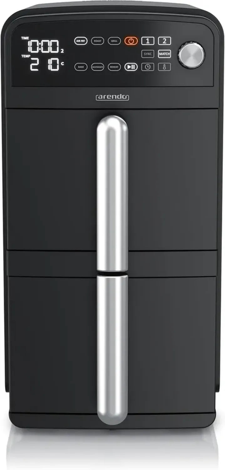 Arendo Friggitrice ad Aria XXL 11L con Doppia Camera e 8 Programmi